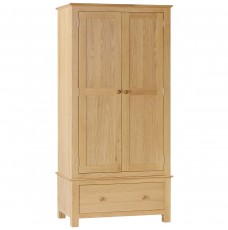 Moreton Oak Double Wardrobe with 1 Drawer